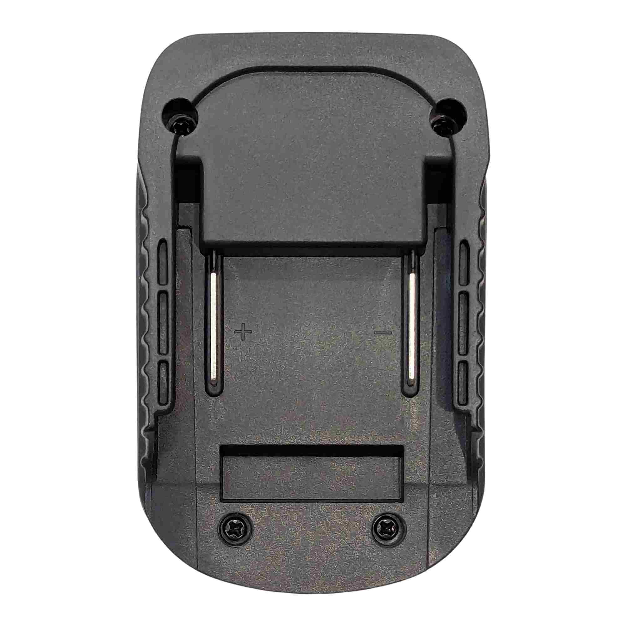 Makita 18V LXT to Ozito 18V PXC battery adapter - plan view of the battery-side connection with twin blade terminals