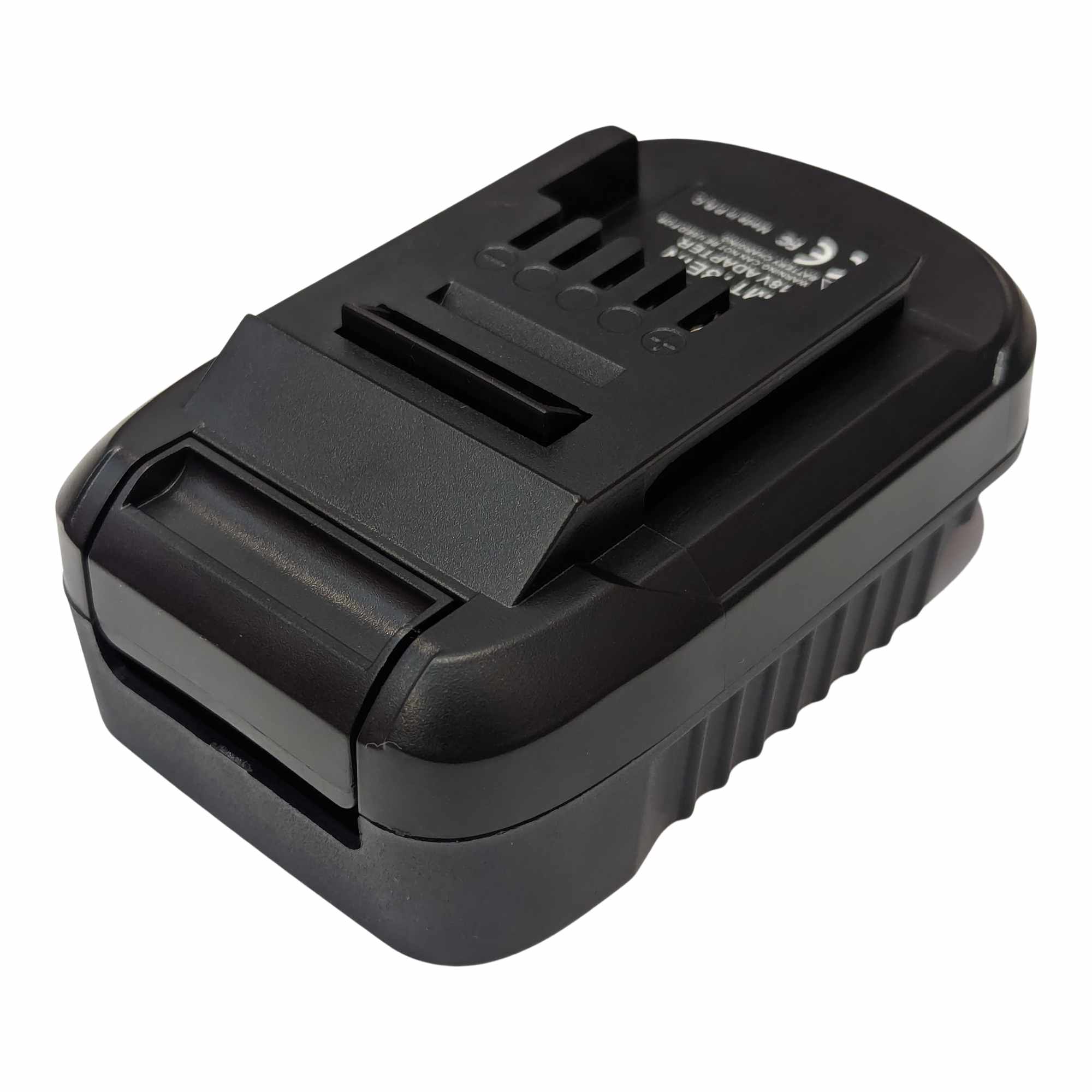 Makita 18V LXT to Ozito 18V PXC battery adapter - Ozito tool-side connection with five contact slots, angled from above