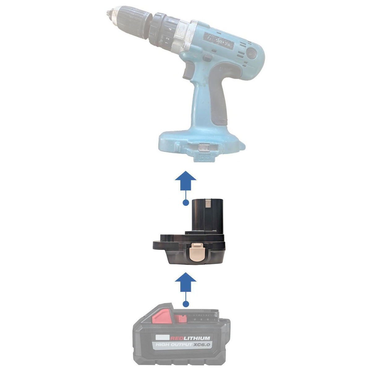Milwaukee 18V to Makita 18V (Ni-Cd) Battery Adapter