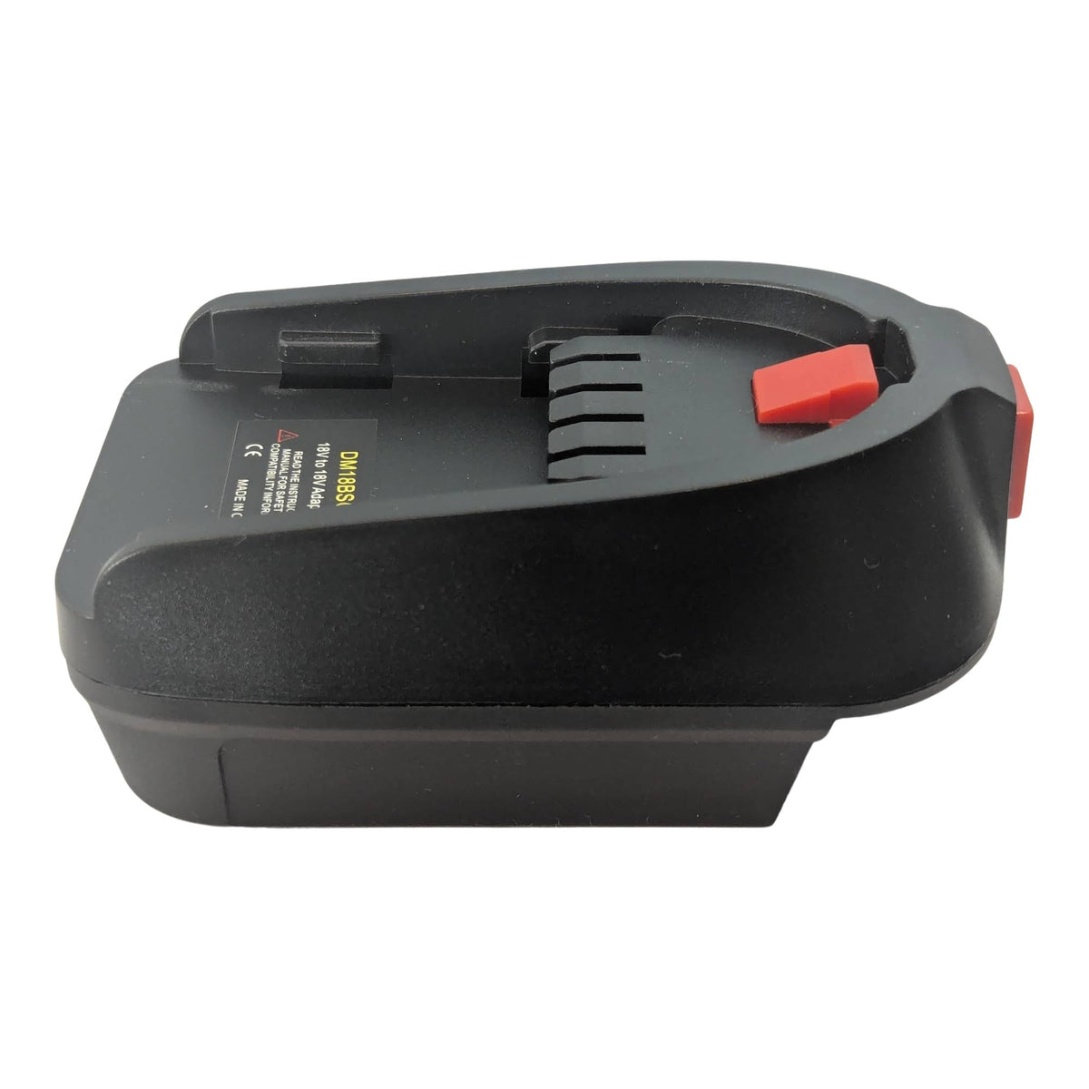 Milwaukee M18 to Gardena 18V P4A battery adapter - side view
