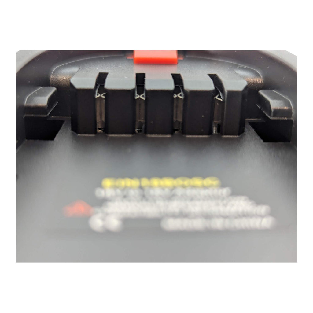 Ozito 18V PXC to Gardena 18V P4A battery adapter - front electrical terminals close up