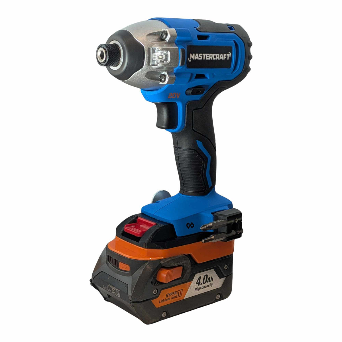 RIDGID 18V to Mastercraft 20V (Blue) Battery Adapter