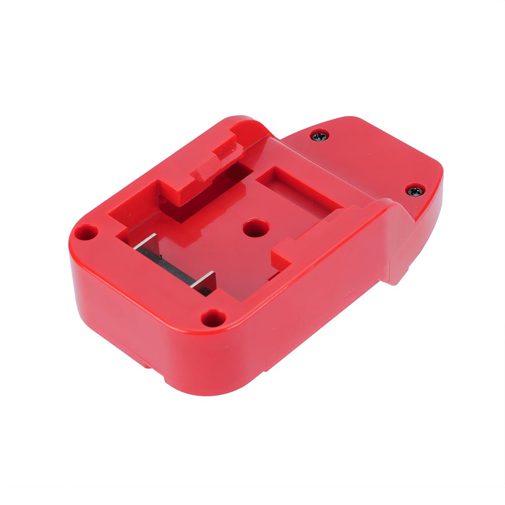 DeWalt 20V MAX to Bauer 20V battery adapter - battery-side connection, twin copper blades and fixing screws